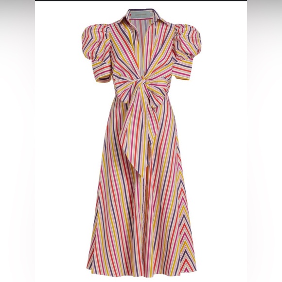 Silvia Tcherassi Roopal Midi-Dress Striped Size Large - Picture 4 of 13